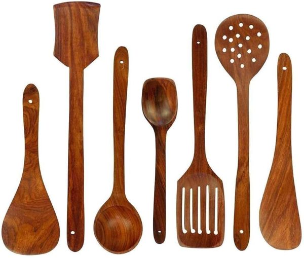 Wooden Spoon Non Toxic Spatula Pack Of 7