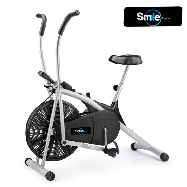 Smile Fitness Sf01Cm Upright Air Bike Exercise Cycle Moving Body Weight Loss Workout