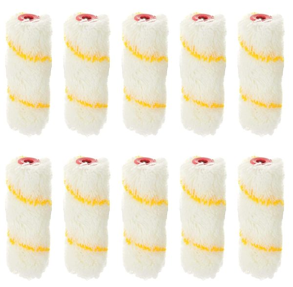 Ticker Paint Roller Cover 4 Inch Mini Acrylic Fiber Brush 13 Pcs