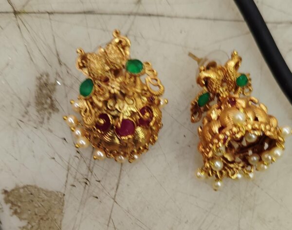 Gold Color Jhumka Earrings For Women