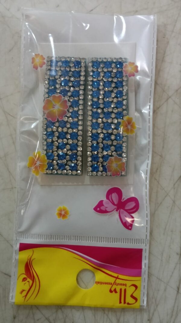 Kids Designer Hair Clips Silver Blue