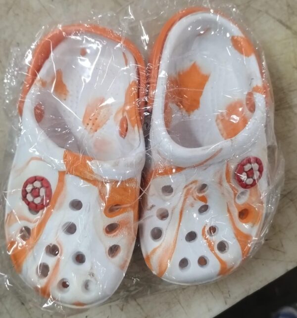 Kids Printed Slip On Clogs Orange Color Size 18