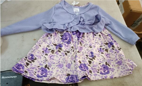 Hopscotch Girls Purple Floral Print Sleeveless Casual Dress Size 6 To 9 Month