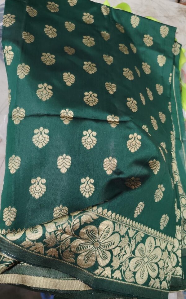 Green And Gold Colour Saree For Women