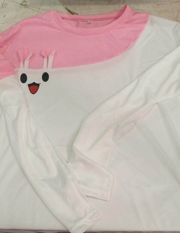 Full Sleeve T Shirt For Girl Pink And White Size Xxl