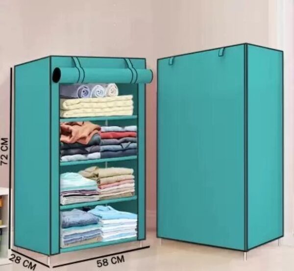 4 Layer Sky Blue Attache Pp Collapsible Wardrobe Shoe Rack