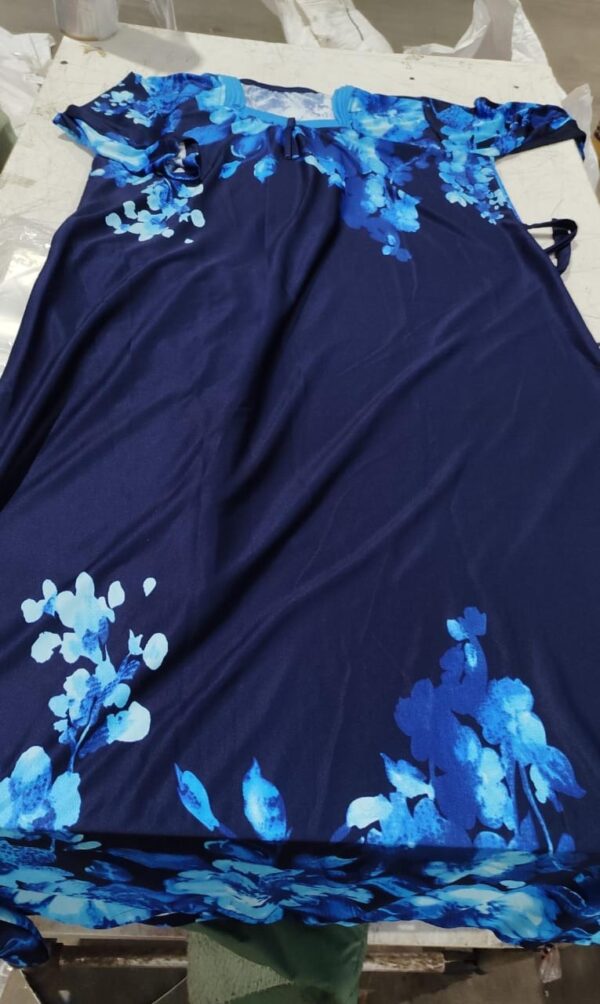 Navy Blue And Sky Blue Colour Maxi Night Dress For Women Xxl