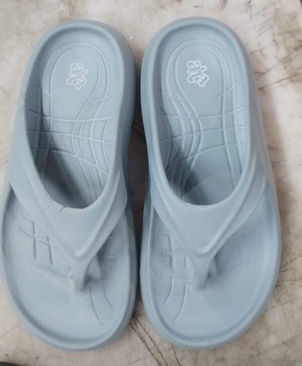 Women Blue Rubber Thong Flip Flops Size 44