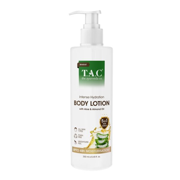 TPointAPointC Intense Hydration Body Lotion With Aloe and Almond Oil For Dry Skin Moisturization 250Ml