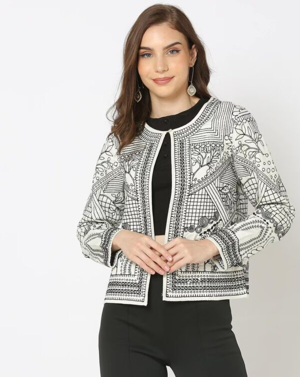 SVRNAA BY AZORTE Ornate Embroidered Tailored Jacket M