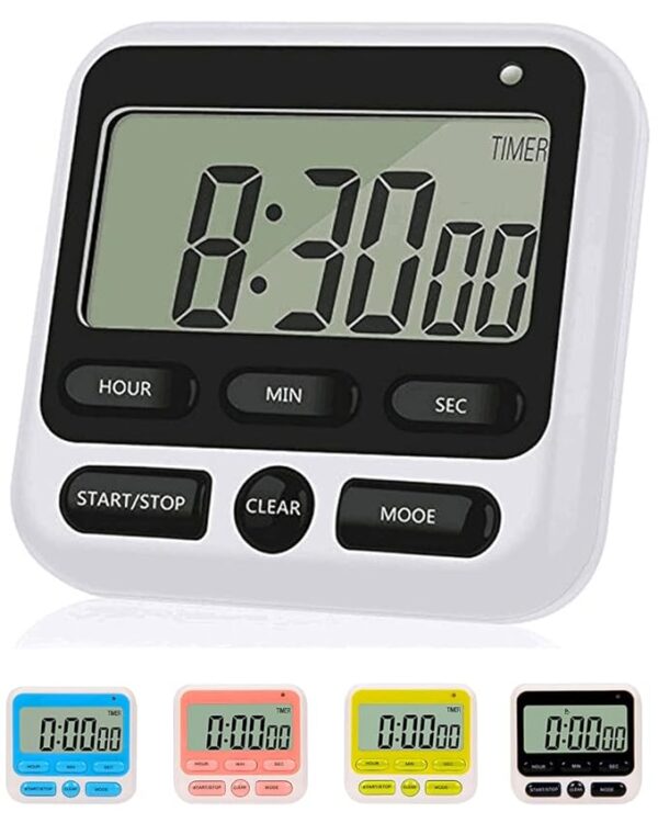 Private Label Digital Kitchen Timer with Mute Loud Alarm Switch ON Off Black And White Colour