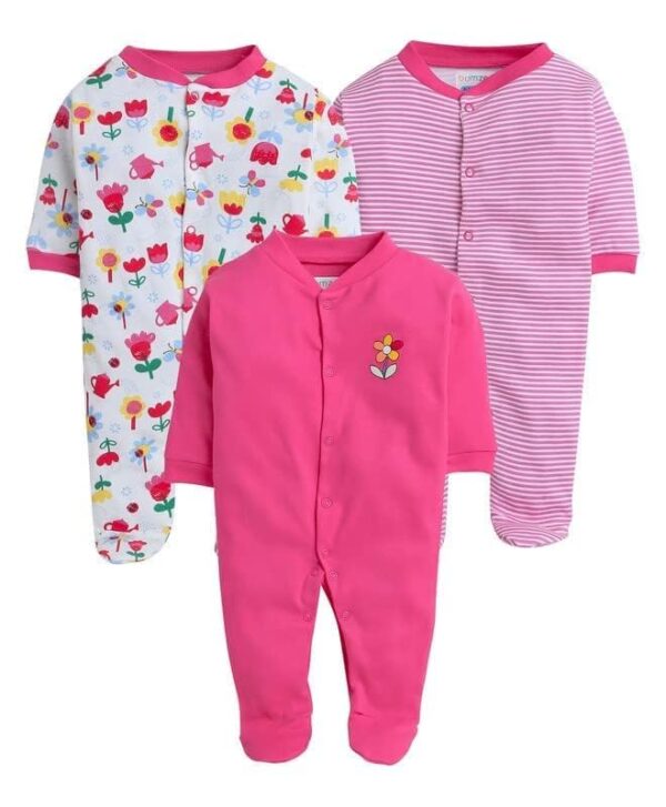 Disney Mickey Mouse Kids Set Of Sleepsuit Red and Pink Colour Size 46cm pack of 2