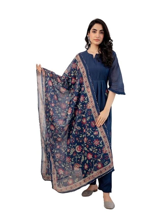 Nehamta Womens Duppatta Navy Blue Colour