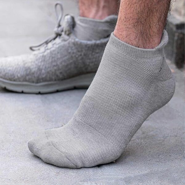 Private Lable Ankle Length Socks For Unisex Grey Colour