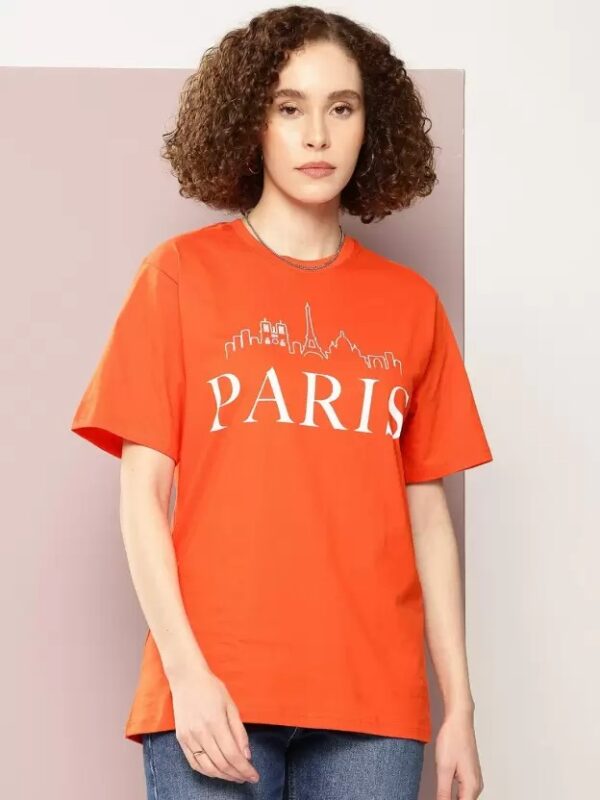 Dillinger Womens Graphic Printed Oversized t Shirt Light Orange Colour Size L