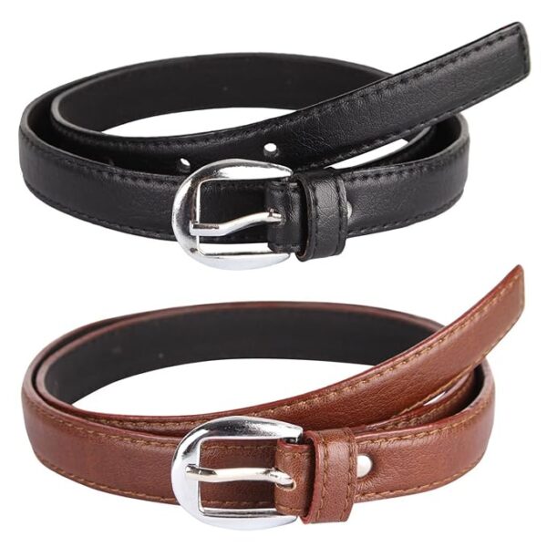 Devil Girls Combo Set Of 2 PU leather belts Black Brown