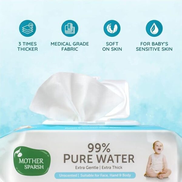 SparsMotheBabyrh Unscented 99 Pure Water Unscented Baby Wipes 72 Pieces