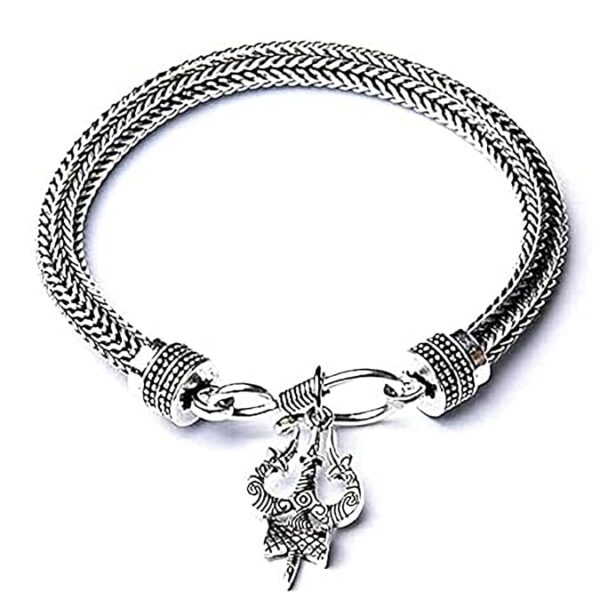 Private Label Jewels Silver Plated OM Bholenath Chain Shiva Trishul Charm Pendant Bracelet For girls Boys