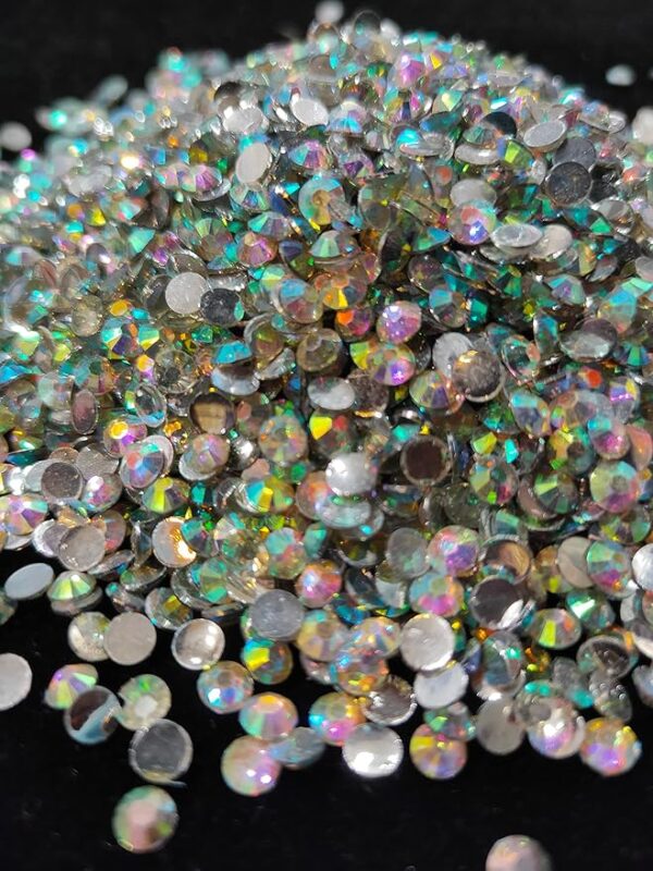 Private Lable 4MM Rainbow Color Round Shape Stone Crystal Kundans Beads Stone