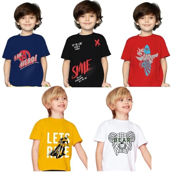 Private lable Trendy Boys printed Tshirts size 4 years multicolour