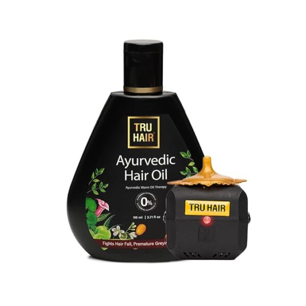 Tru Hair Ayurvedic Hair Oil with Free Heater Fights Dandruff Hair Fall Control Hair Growth Shiny Hair 50ml