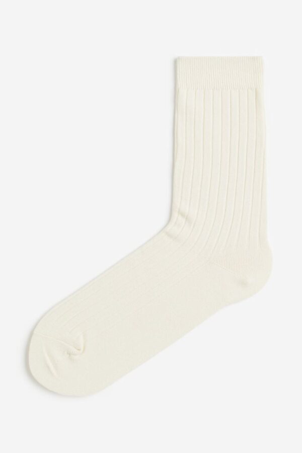 H M Men Cotton Socks Cream Colour Size 28