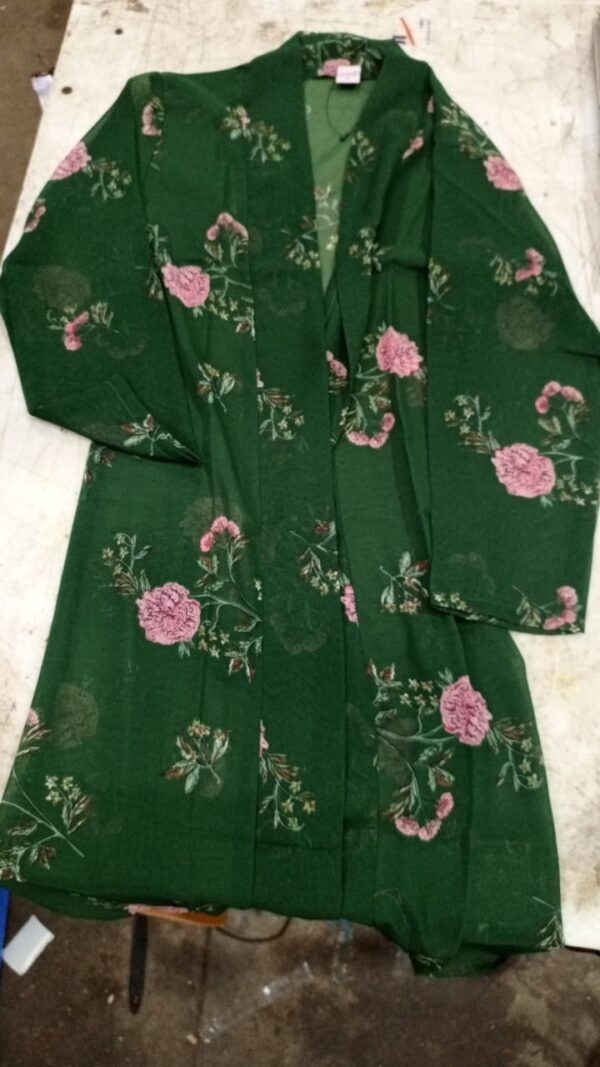 Flower Printed Green Colour Women Shrug Size M