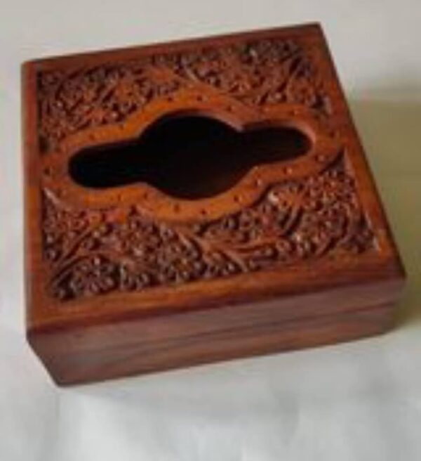 Wooden Tissue Box Holder Rectangular Tissue Holder Dispenser For Dining Room