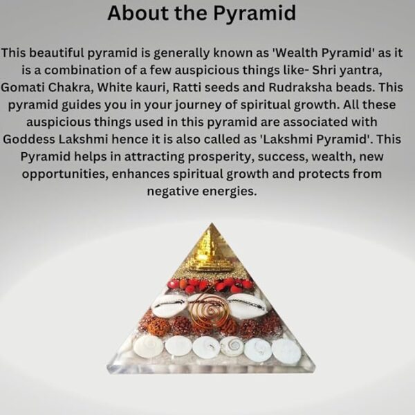 Trishakti Natural Crystal Gomati Chakra With Shree Yantra Pyramid Success Prosperity