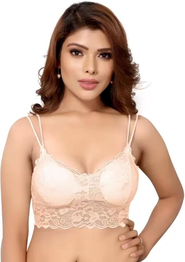 Women Cream Color Net Bra Size 32