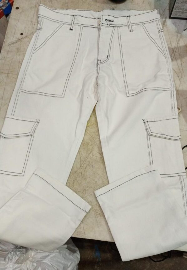 Masterly Weft Men Cargos White Colour Size 28