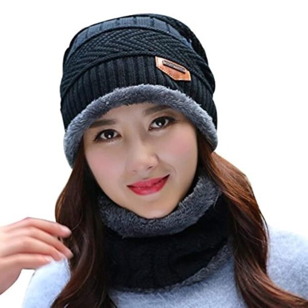 Song Ting WomenS Woollen Winter Ball Cap And Scarf