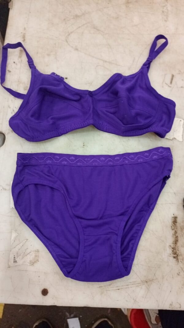 Purple Colour Bra And Panty Set For Women Size 34