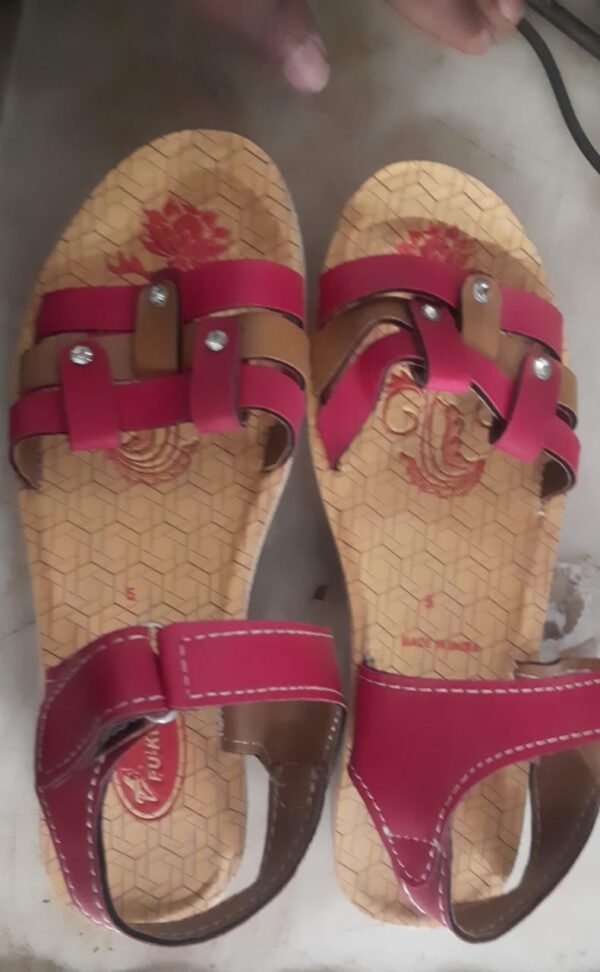 Women Casual Sandal Colour Red Tan Size 5