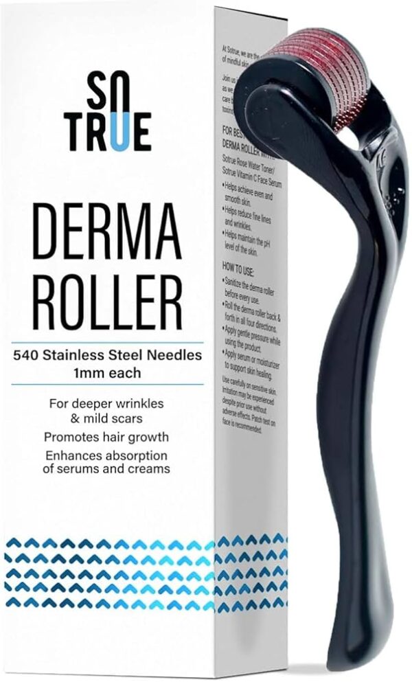 So True Derma Roller For Hair Growth 1 Mm With 540 Stainless Steel Needles