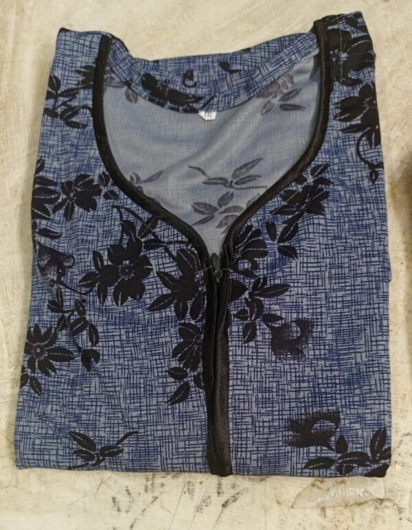 Flower Print Nighty For Women Size Xl Blue And Black