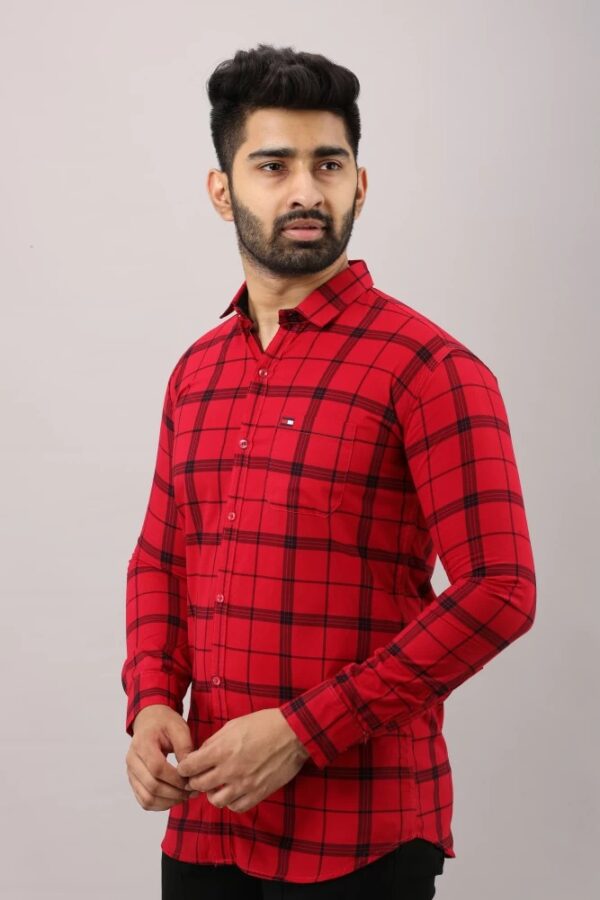 Red Colour Check Shirt For Size Xl