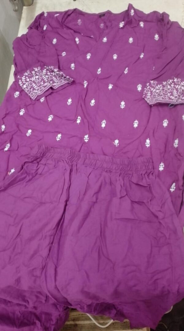 Purple Colour Women Kurta Dress Set Size Xxl