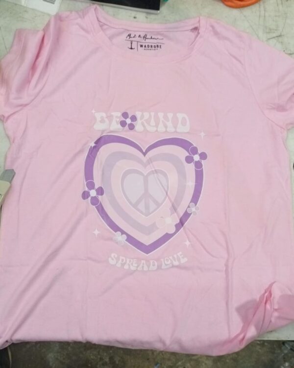 Pink Colour Women T Shirt Size M