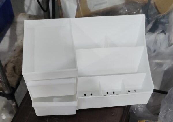 7 Compartments Plastic Stationery And Cosmetic Countertop Drawer Storage Box For Dressing Tables And Stationery Items White