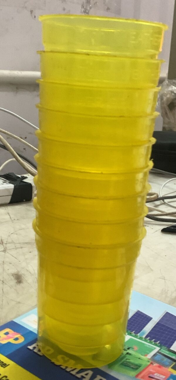 Yellow Color Plastic Water Cup 9 Pcs