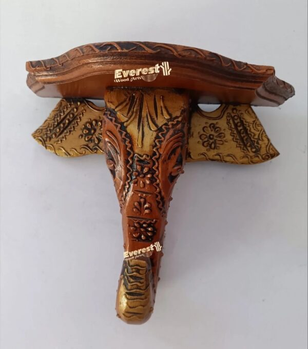 Wooden Elephant Wall Shelf