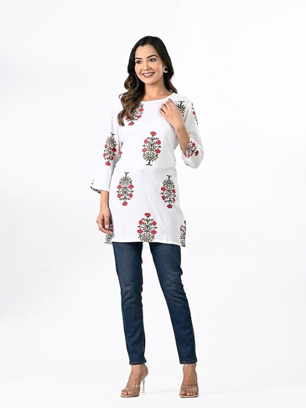 WomenS Short Floral Printed Kurta Size S