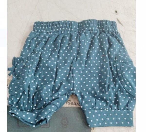 Green Colour Cotton Short For Kids Girls Size 1 Year Old Girl