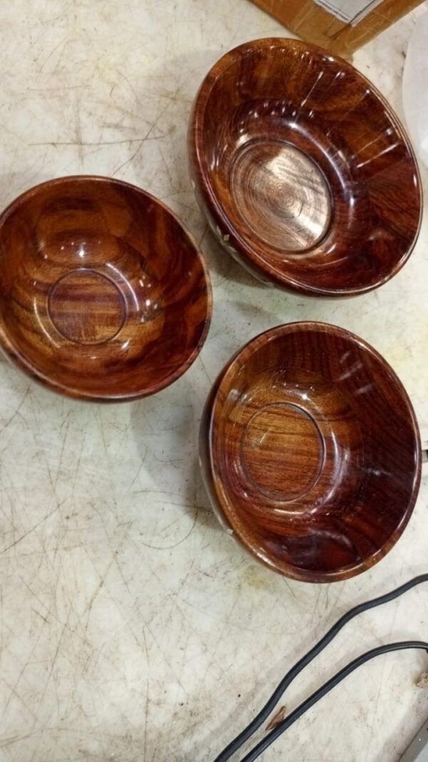 Wooden Plain Bowl Set Wooden Decorative Serving Bowl 3Pc