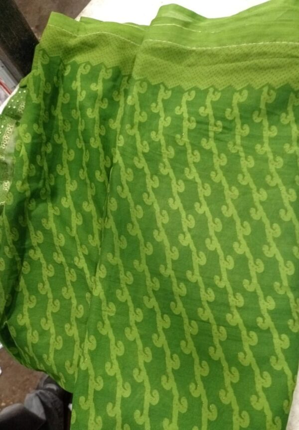 Green Colour Unstitched Saree For Women