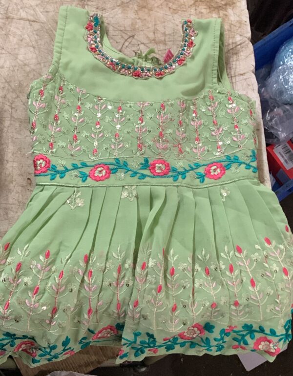 Kids Light Green Printed Frock Size 18