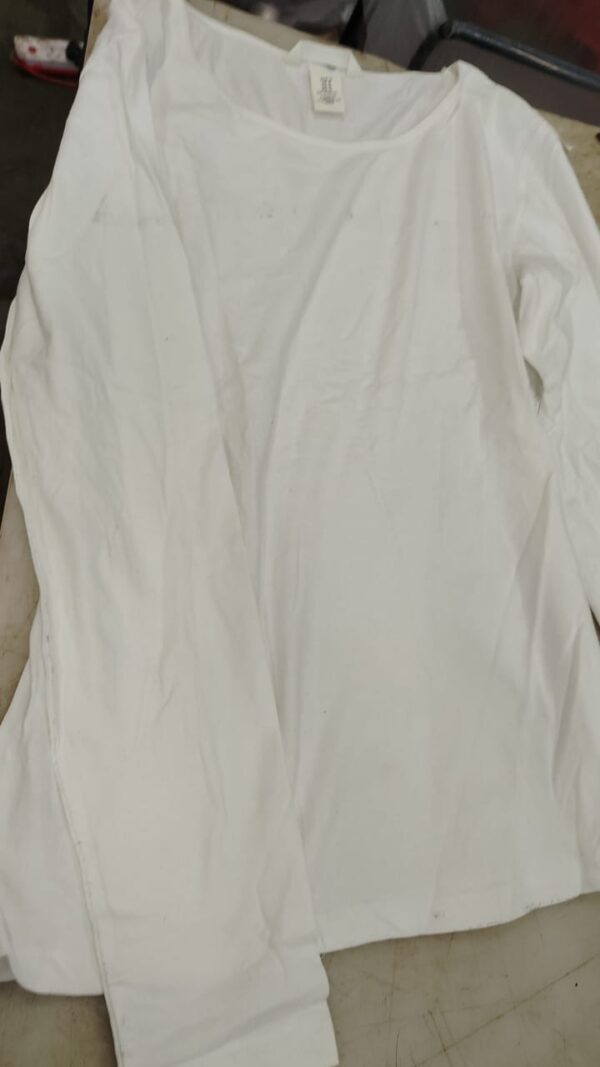 H And M White Collar Full Sleeve T Shirt For Women Size M