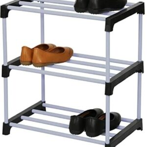 Uma 2 Layer Plastic Foldable Shoe Rack For Home And Office Plastic
