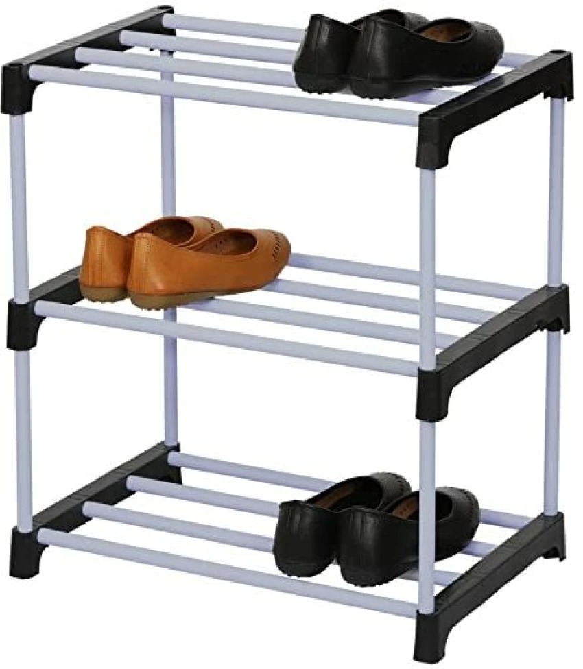 Uma 2 Layer Plastic Foldable Shoe Rack For Home And Office Plastic